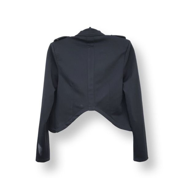 [ CHOCOLATE ] Black Femme Fatale Crop Moto Jacket w/Neck Strap : Med : L… - Picture 5 of 7